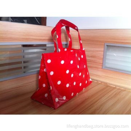 Fabric Handbag, Surface Covered with Glue, Printed Pattern